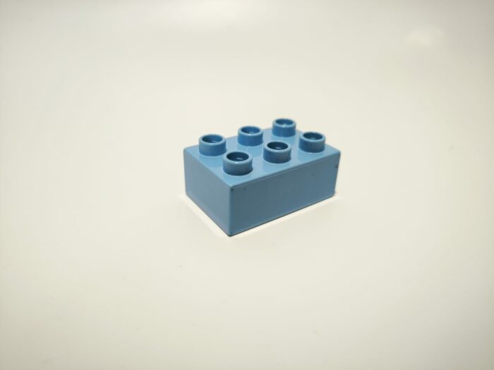 Lego duplo kostka 2x3 světle modrá