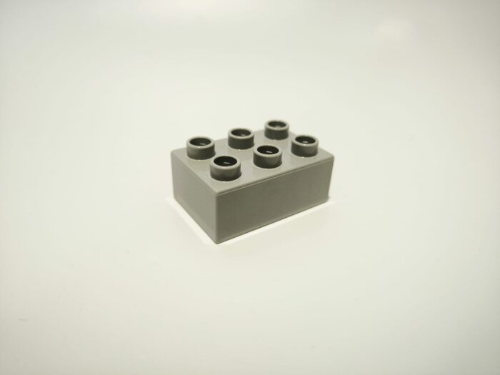 Lego duplo kostka 2x3 šedá