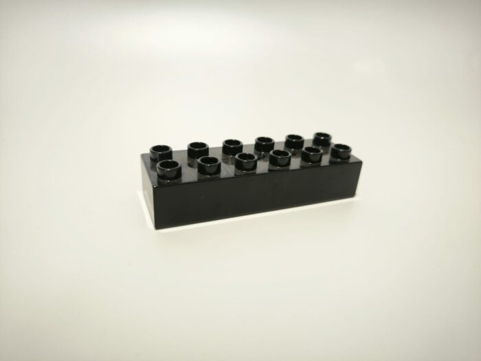 Lego duplo kostka 2x6 černá